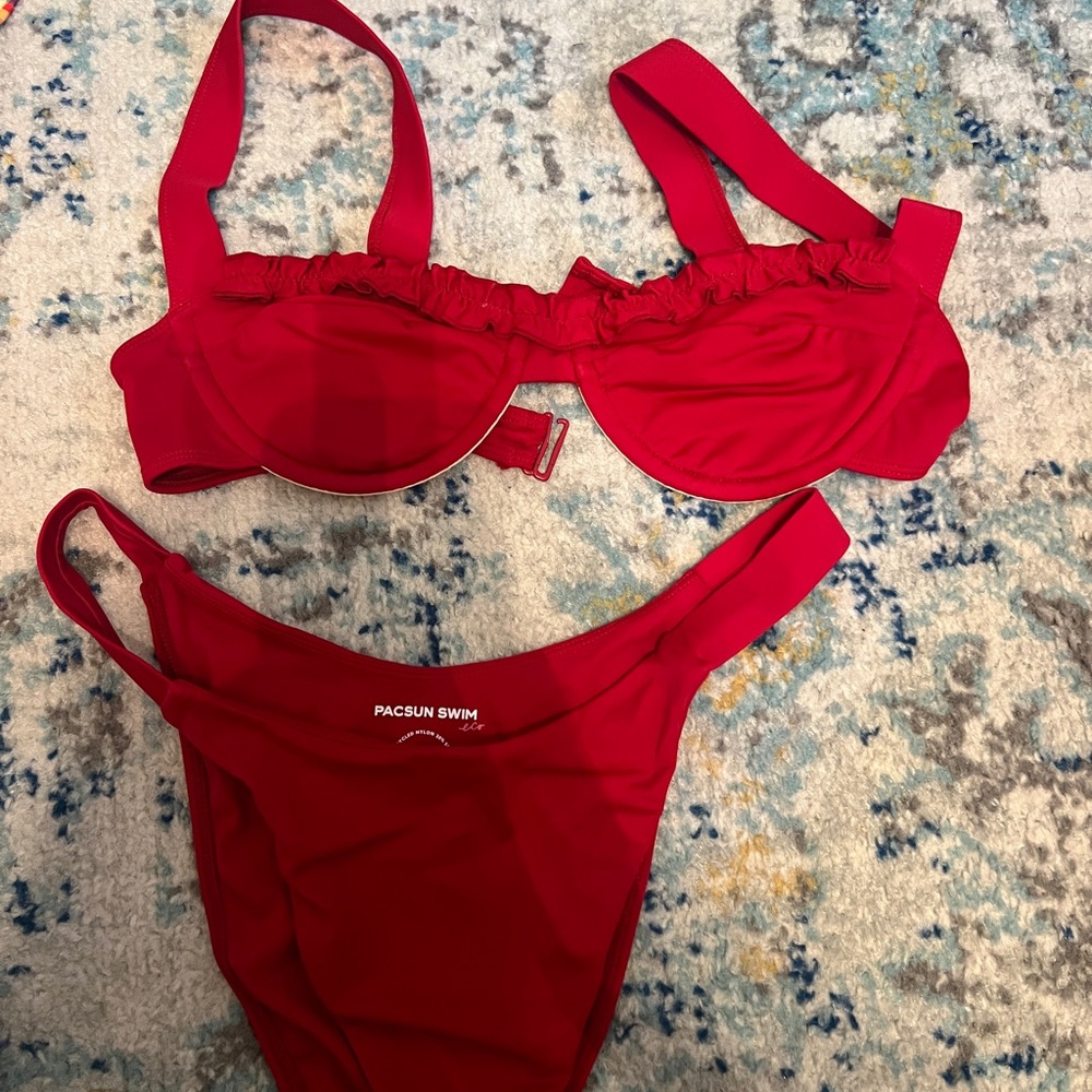 PacSun Vibrant Red Bikini Set